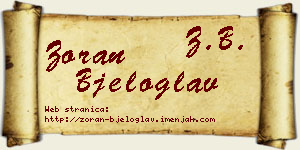 Zoran Bjeloglav vizit kartica